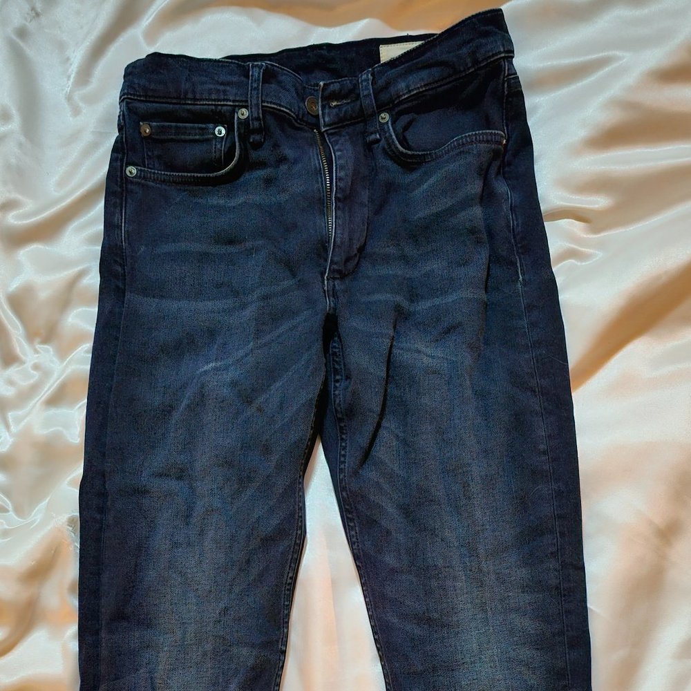 rag & bone Men's dark blue distressed Fit 2 slim jeans size 29W 30L